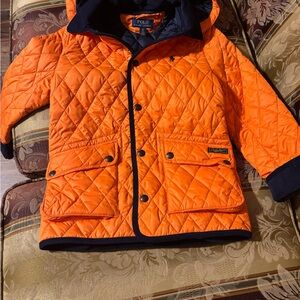 Polo Ralph Lauren Kids Orange Quilted Puffer Coat